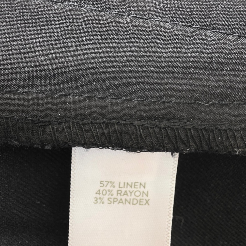 J. Jill Linen Stretch Straight Leg Pants Womens 14 Tall Black Trousers RN 97641 - Picture 5 of 15